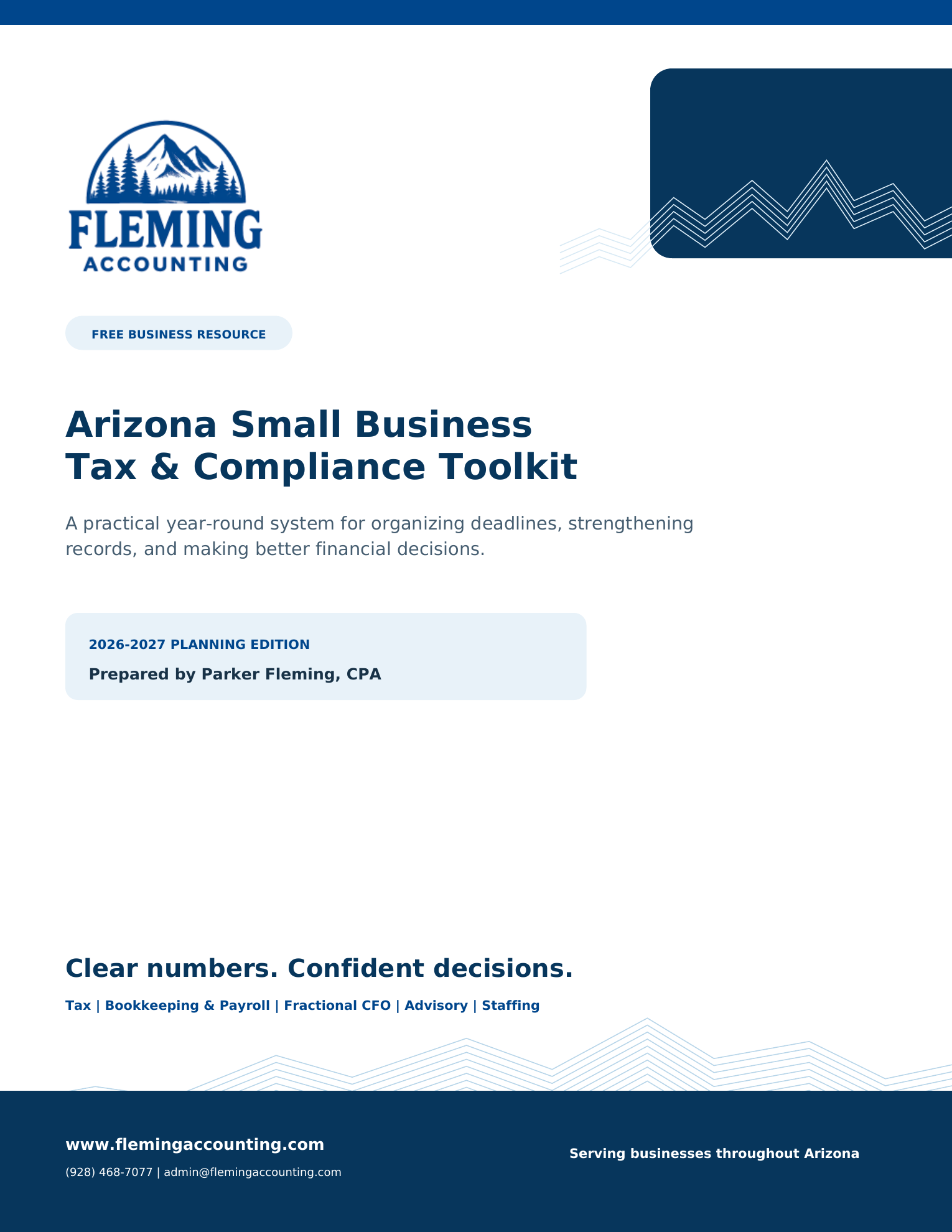 Cover of the Arizona Small Business Tax and Compliance Toolkit